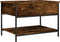 vidaXL - Salontafel - 70x50x50 - cm - bewerkt - hout - en - metaal - gerookt - eiken
