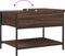 vidaXL - Salontafel - 70x50x50 - cm - bewerkt - hout - en - metaal - bruineikenkleur