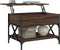 vidaXL - Salontafel - 70x50x50 - cm - bewerkt - hout - en - metaal - bruineikenkleur