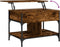 vidaXL - Salontafel - 70x50x50 - cm - bewerkt - hout - en - metaal - gerookt - eiken