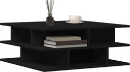 vidaXL - Salontafel - 70x70x29 - cm - bewerkt - hout - zwart