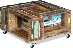 vidaXL - Salontafel - 70x70x35 - cm - massief - gerecycled - hout