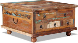 vidaXL - Salontafel - 70x70x38 - cm - gerecycled - hout