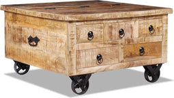 vidaXL - Salontafel - 70x70x40 - cm - ruw - mangohout