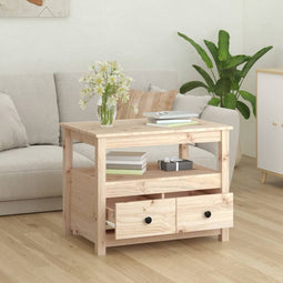 vidaXL - Salontafel - 71x49x55 - cm - massief - grenenhout