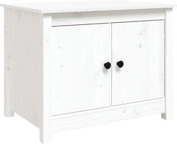 vidaXL - Salontafel - 71x49x55 - cm - massief - grenenhout - wit