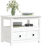 vidaXL - Salontafel - 71x49x55 - cm - massief - grenenhout - wit