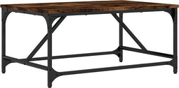 vidaXL - Salontafel - 75x50x35 - cm - bewerkt - hout - gerookt - eikenkleurig