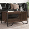 vidaXL - Salontafel - 75x51x40 - cm - bewerkt - hout - bruin - eikenkleur