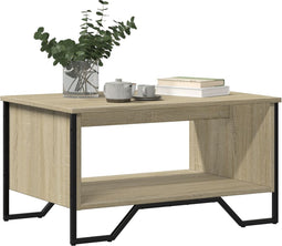 vidaXL - Salontafel - 75x51x40 - cm - bewerkt - hout - sonoma - eikenkleurig