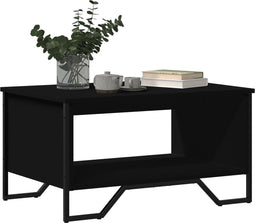 vidaXL - Salontafel - 75x51x40 - cm - bewerkt - hout - zwart
