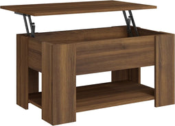 vidaXL - Salontafel - 79x49x41 - cm - bewerkt - hout - bruin - eikenkleur