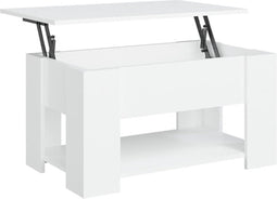 vidaXL - Salontafel - 79x49x41 - cm - bewerkt - hout - wit