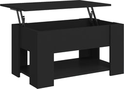 vidaXL - Salontafel - 79x49x41 - cm - bewerkt - hout - zwart