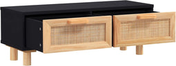 vidaXL - Salontafel - 80x40x30 - cm - bewerkt - hout - en - grenenhout - zwart