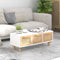 vidaXL - Salontafel - 80x40x30 - cm - bewerkt - hout - en - grenenhout - wit
