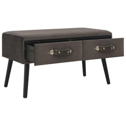 vidaXL - Salontafel - 80x40x46 - cm - fluweel - grijs