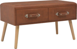vidaXL - Salontafel - 80x40x46 - cm - kunstleer - bruin