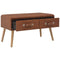 vidaXL - Salontafel - 80x40x46 - cm - kunstleer - bruin