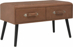 vidaXL - Salontafel - 80x40x46 - cm - kunstleer - donkerbruin