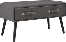 vidaXL - Salontafel - 80x40x46 - cm - kunstleer - grijs