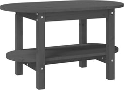 vidaXL - Salontafel - 80x45x45 - cm - massief - grenenhout - grijs