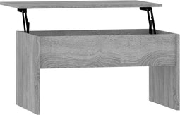 vidaXL - Salontafel - 80x50,5x41,5 - cm - bewerkt - hout - grijs - sonoma - eikenkleur