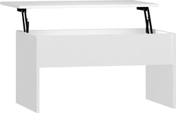 vidaXL - Salontafel - 80x50,5x41,5 - cm - bewerkt - hout - wit