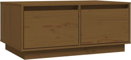 vidaXL - Salontafel - 80x50x35 - cm - massief - grenenhout - honingbruin
