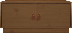 vidaXL - Salontafel - 80x50x35 - cm - massief - grenenhout - honingbruin