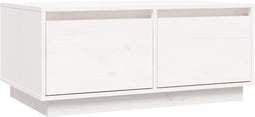 vidaXL - Salontafel - 80x50x35 - cm - massief - grenenhout - wit