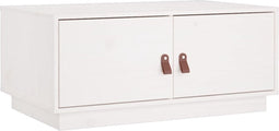 vidaXL - Salontafel - 80x50x35 - cm - massief - grenenhout - wit