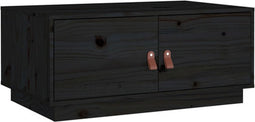 vidaXL - Salontafel - 80x50x35 - cm - massief - grenenhout - zwart