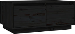 vidaXL - Salontafel - 80x50x35 - cm - massief - grenenhout - zwart