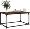 vidaXL - Salontafel - 80x50x40 - cm - bewerkt - hout - en - ijzer - bruin - eikenkleur