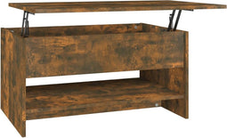 vidaXL - Salontafel - 80x50x40 - cm - bewerkt - hout - gerookt - eikenkleurig