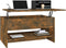 vidaXL - Salontafel - 80x50x40 - cm - bewerkt - hout - gerookt - eikenkleurig