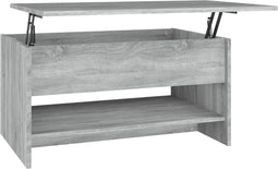 vidaXL - Salontafel - 80x50x40 - cm - bewerkt - hout - grijs - sonoma - eiken