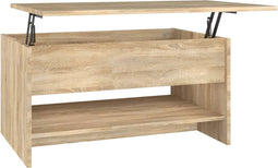 vidaXL - Salontafel - 80x50x40 - cm - bewerkt - hout - sonoma - eikenkleurig