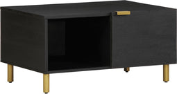 vidaXL - Salontafel - 80x50x40 - cm - bewerkt - hout - zwart