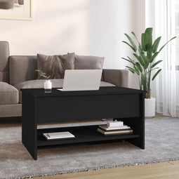 vidaXL - Salontafel - 80x50x40 - cm - bewerkt - hout - zwart