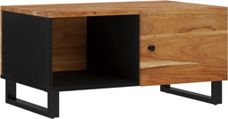 vidaXL - Salontafel - 80x50x40 - cm - massief - acaciahout - en - bewerkt - hout
