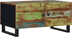 vidaXL - Salontafel - 80x50x40 - cm - massief - gerecycled - hout - en - bewerkt - hout