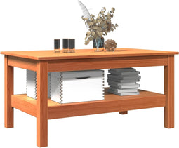 vidaXL - Salontafel - 80x50x40 - cm - massief - grenenhout - wasbruin