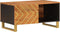 vidaXL - Salontafel - 80x50x40 - cm - massief - mangohout - bruin - en - zwart