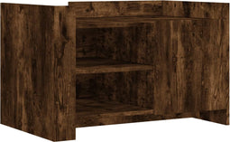 vidaXL - Salontafel - 80x50x50 - cm - bewerkt - hout - gerookt - eikenkleurig