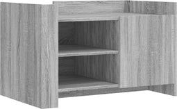 vidaXL - Salontafel - 80x50x50 - cm - bewerkt - hout - grijs - sonoma - eikenkleur