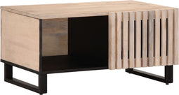 vidaXL - Salontafel - 80x51x40 - cm - massief - mangohout - wit