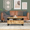 vidaXL - Salontafel - 80x54x40 - cm - massief - mangohout - en - bewerkt - hout