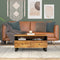 vidaXL - Salontafel - 80x54x40 - cm - massief - mangohout - en - bewerkt - hout